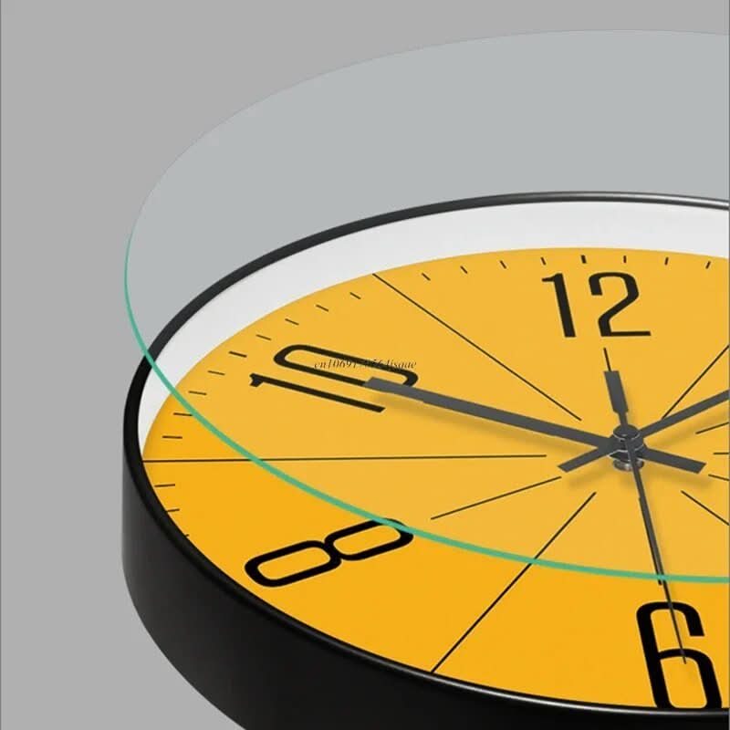Yellow Wall Clock with Modern Minimalist Design