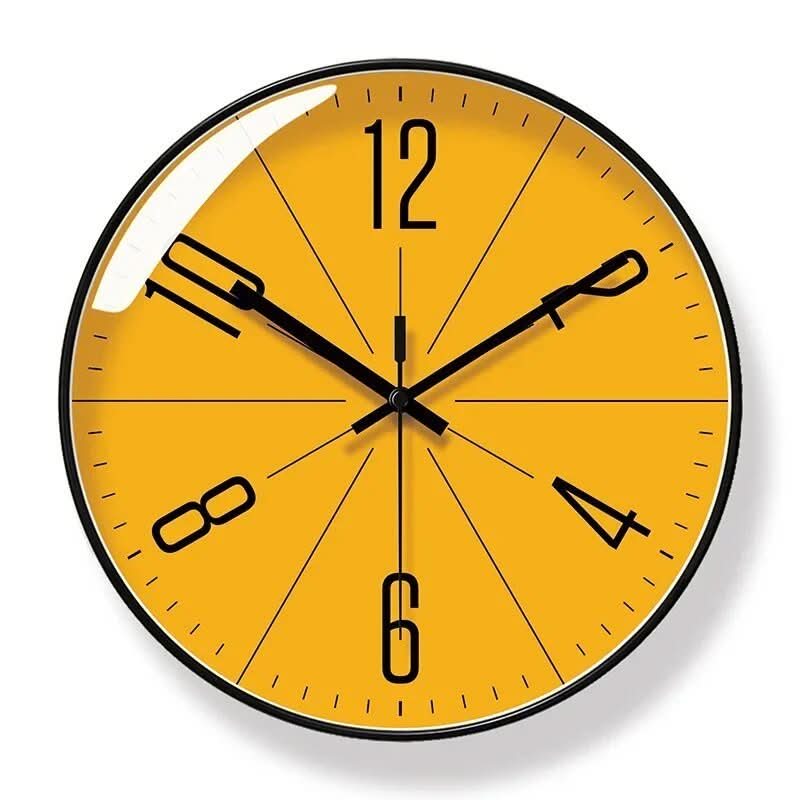 Yellow Wall Clock with Modern Minimalist Design