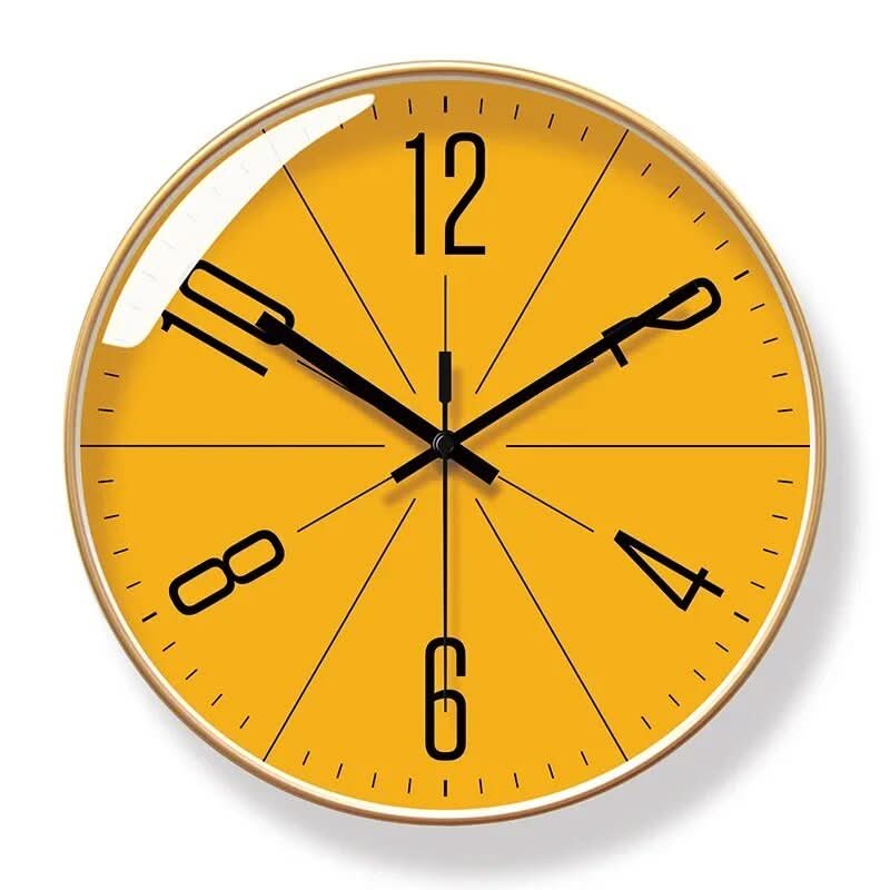 Yellow Wall Clock with Modern Minimalist Design